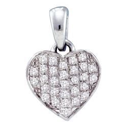 0.10 CTW Diamond Heart Pendant 10kt White Gold