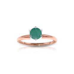 Genuine 0.65 ctw Emerald Ring 14KT Rose Gold