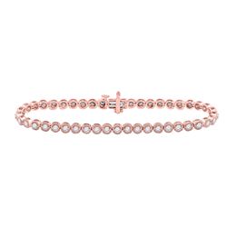 1.97 CTW Diamond Milgrain Tennis Bracelet 14kt Rose Gold