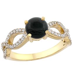 0.89 CTW Onyx & Diamond Ring 10K Yellow Gold