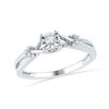 Image 1 : 0.10 CTW Diamond Solitaire Twist Promise Bridal Ring 10kt White Gold