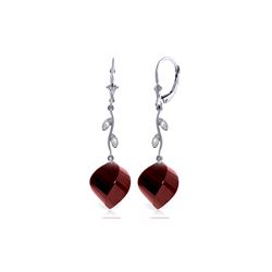 Genuine 30.52 ctw Ruby & Diamond Earrings 14KT White Gold