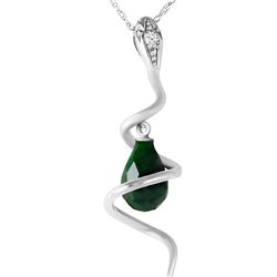 Genuine 3.33 ctw Sapphire & Diamond Necklace 14KT White Gold