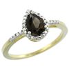 Image 1 : 1.55 CTW Quartz & Diamond Ring 10K Yellow Gold