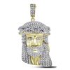 Image 1 : 1.30 CTW Diamond Jesus Charm Pendant 10kt Yellow Gold