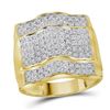Image 1 : 1 CTW Diamond Arched Square Cluster Ring 10kt Yellow Gold