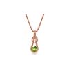 Image 1 : Genuine 0.65 ctw Peridot Necklace 14KT Rose Gold