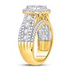 Image 3 : 2.06 CTW Diamond Cluster Bridal Wedding Engagement Ring 14kt Yellow Gold