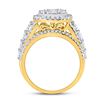 Image 4 : 2.06 CTW Diamond Cluster Bridal Wedding Engagement Ring 14kt Yellow Gold