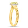 Image 3 : 0.49 CTW Canary Yellow Diamond Circle Cluster Ring 14kt Yellow Gold
