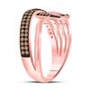 Image 3 : 0.35 CTW Brown Diamond Loop Ring 14kt Rose Gold