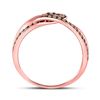 Image 4 : 0.35 CTW Brown Diamond Loop Ring 14kt Rose Gold