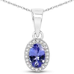 0.48 ctw Tanzanite & Diamond Pendant 14K White Gold