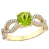 Image 1 : 1 CTW Peridot & Diamond Ring 14K Yellow Gold