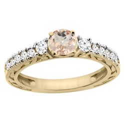 1.05 CTW Morganite & Diamond Ring 14K Yellow Gold