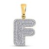 Image 1 : 0.50 CTW Diamond Letter F Bubble Initial Charm Pendant 10kt Yellow Gold