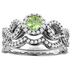 0.95 CTW Peridot & Diamond Ring 10K White Gold