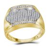 Image 1 : 0.50 CTW Diamond Rectangle Arched Cluster Ring 10kt Yellow Gold