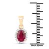 Image 2 : 1.06 ctw Ruby & White Diamond Pendant 14K Yellow Gold