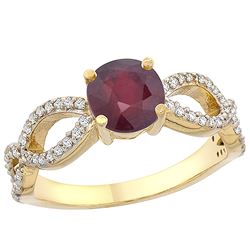 1.30 CTW Ruby & Diamond Ring 10K Yellow Gold