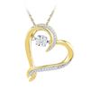 Image 1 : 0.05 CTW Moving Twinkle Diamond Heart Pendant 10kt Yellow Gold