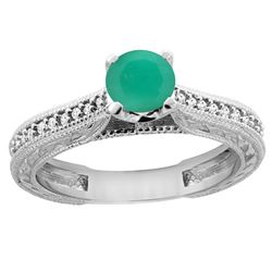 0.66 CTW Emerald & Diamond Ring 14K White Gold