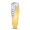 Image 4 : 1.15 CTW Diamond Cluster Matching Bridal Wedding Ring 14kt Two-tone Gold