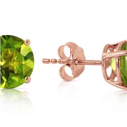 Genuine 3.1 ctw Peridot Earrings 14KT Rose Gold