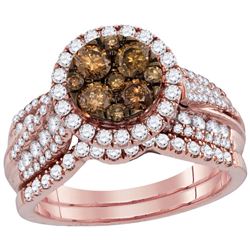 1.49 CTW Brown Diamond Bridal Wedding Engagement Ring 14kt Rose Gold