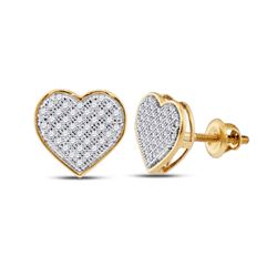 0.20 CTW Diamond Heart Earrings 10kt Yellow Gold