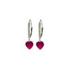 Image 1 : Genuine 3.2 ctw Ruby & Diamond Earrings 14KT White Gold