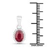 Image 2 : 1.06 ctw Ruby & White Diamond Pendant 14K White Gold