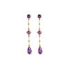 Image 1 : Genuine 6.06 ctw Amethyst & Diamond Earrings 14KT Yellow Gold
