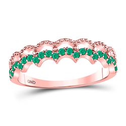 0.26 CTW Emerald Scalloped Stackable Ring 10kt Rose Gold