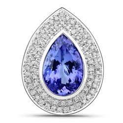 5.39 ctw Tanzanite & Diamond Pendant 14K White Gold