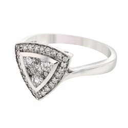 0.50 CTW Diamond Ring 18K White Gold