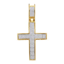 0.46 CTW Diamond Cross Charm Pendant 10kt Yellow Gold