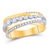 Image 1 : 0.57 CTW Diamond Graduated Crossover Ring 14kt Yellow Gold