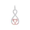 Image 1 : 0.12 CTW Diamond Heart Infinity Pendant 10kt Two-tone Gold