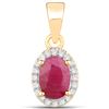 Image 1 : 1 ctw Ruby & White Diamond Pendant 14K Yellow Gold