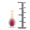 Image 2 : 1 ctw Ruby & White Diamond Pendant 14K Yellow Gold