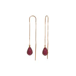 Genuine 6.6 ctw Ruby Earrings 14KT Rose Gold