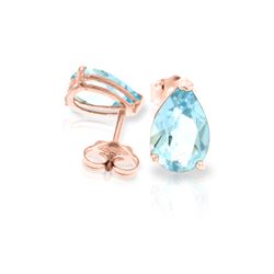 Genuine 3.15 ctw Aquamarine Earrings 14KT Rose Gold