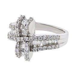 1.29 CTW Diamond Ring 18K White Gold