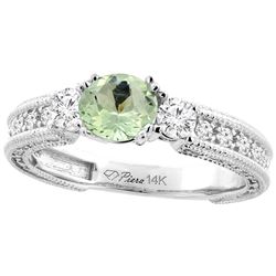 1.30 CTW Amethyst & Diamond Ring 14K White Gold