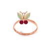 Image 1 : Genuine 0.70 ctw Opal & Ruby Ring 14KT Rose Gold