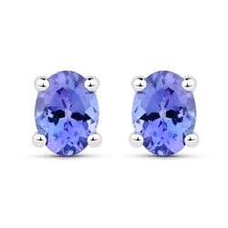 0.40 ctw Tanzanite Earrings 14K White Gold