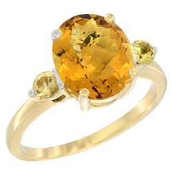 2.64 CTW Quartz & Yellow Sapphire Ring 14K Yellow Gold