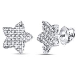 0.15 CTW Diamond Star Cluster Earrings 10kt White Gold