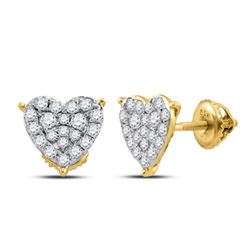 0.47 CTW Diamond Heart Earrings 10kt Yellow Gold